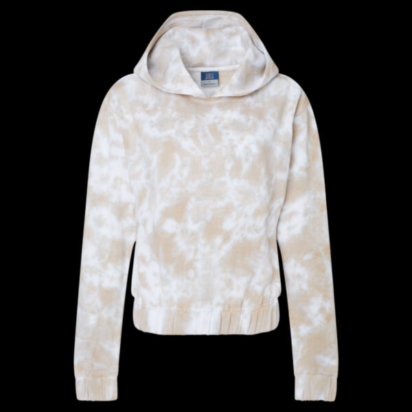 Women's Sueded Fleece Tie-Dyed Crop Hooded Sweatshirt Thumbnail
