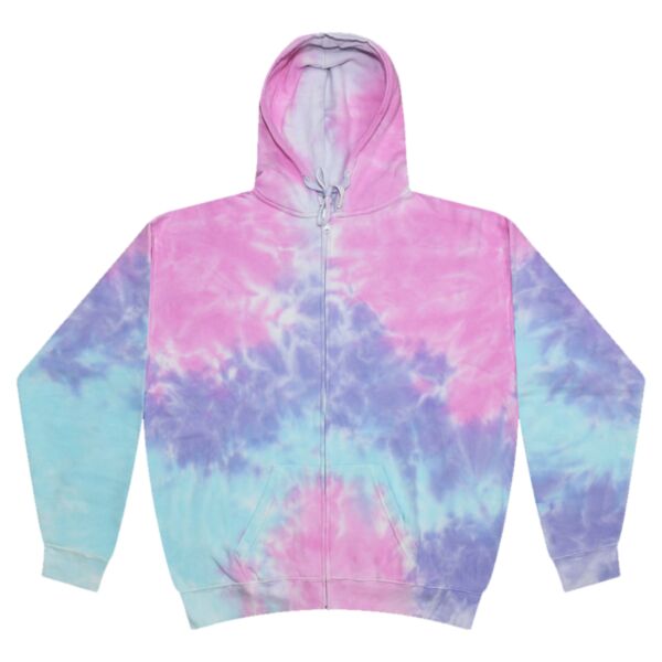 Unisex Tie-Dyed Full-Zip Hooded Sweatshirt Thumbnail
