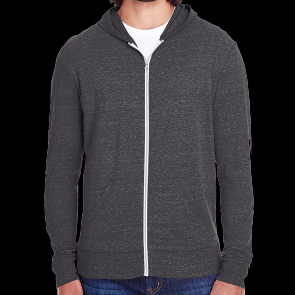 Unisex Triblend Full-Zip Lightweight Hooded Sweatshirt Thumbnail