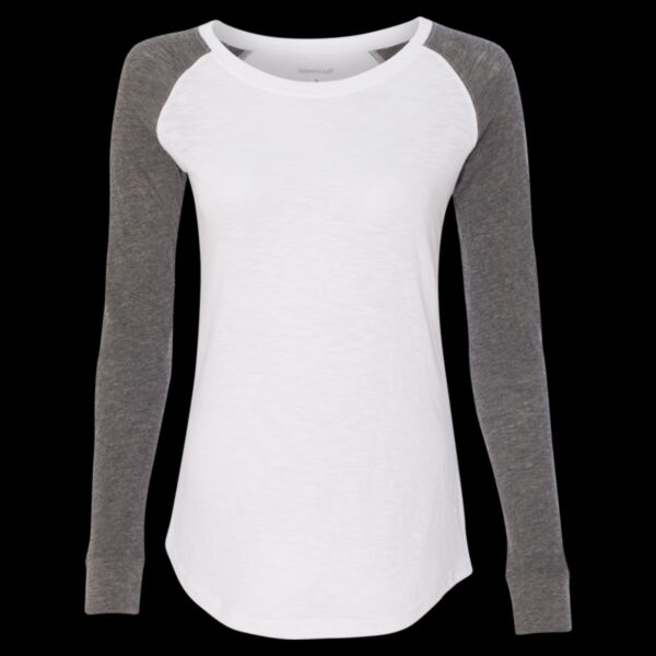 Women’s Preppy Patch Slub Long Sleeve T-Shirt Thumbnail