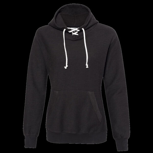 Women’s French Terry Sport Lace Scuba Hooded Sweatshirt Thumbnail
