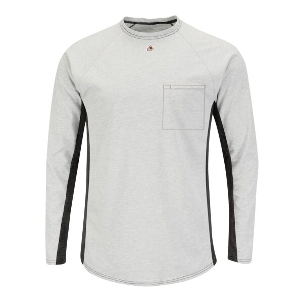 Men's Long Sleeve FR Two-Tone Base Layer with Concealed Chest Pocket - EXCEL FR Thumbnail